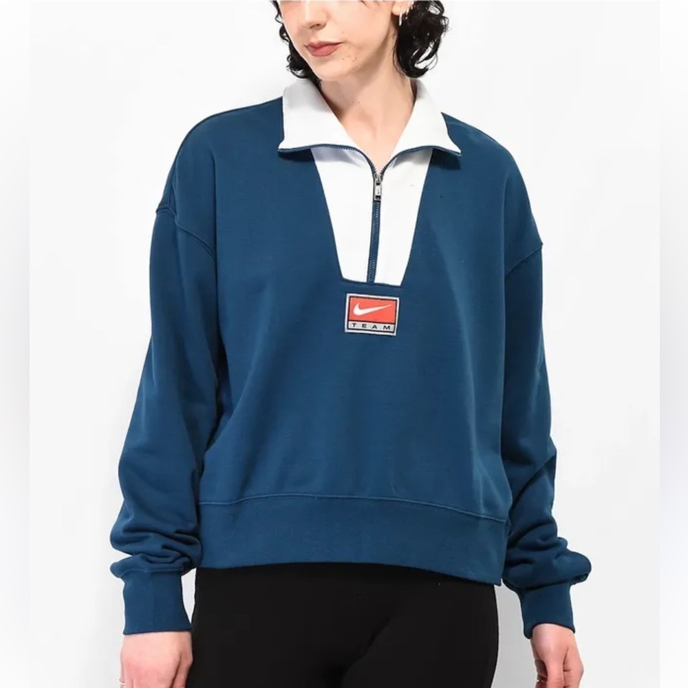 Nike Women's Sportswear Team Nike Hoodie Blue Size XS